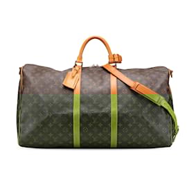 Louis Vuitton-Louis Vuitton Brown Monogram Keepall Bandouliere 60-Brown