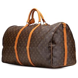 Louis Vuitton-Louis Vuitton Brown Monogram Keepall Bandouliere 60-Brown