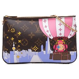 Pochette Illustre Vivienne Shanghai en Monogram Marron à Double Zip Louis Vuitton Marron