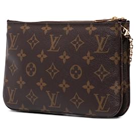 Louis Vuitton-Louis Vuitton Brown Monogram Double Zip Pochette Illustre Vivienne Shanghai-Brown
