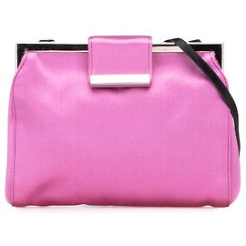 Clutch de satén rosa Miu Miu con cierre en strap Rosa