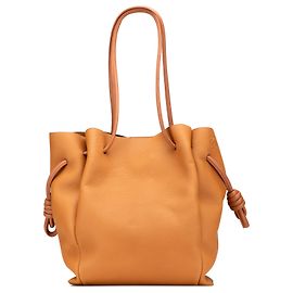 LOEWE Brown Medium Leather Flamenco Knot Tote Brown Light brown