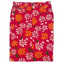 Lecker rote DOLCE & GABBANA Rock mit Gänseblümchenmuster, neu Rot Mehrfarben