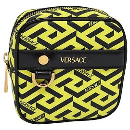 Pochette VERSACE PVC Jaune Or Auth bs26250 Doré Jaune