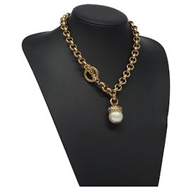 Collier LOEWE en métal doré Auth bs26275 Doré
