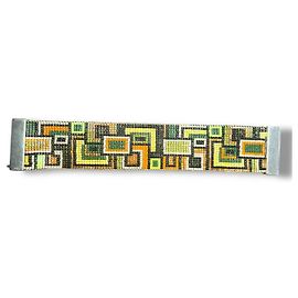 Autre Marque Brazalete de Perlas Hecho a Mano Estilo Años 70 Castaño Negro Roja Multicolor Naranja Amarillo