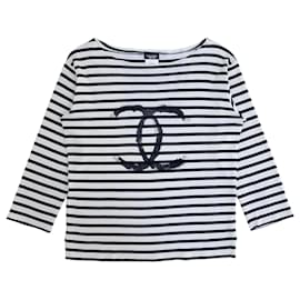 Chanel Top Nero Bianco