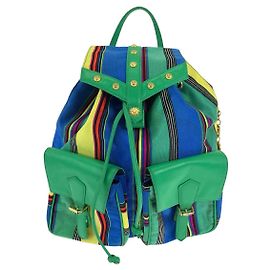 Mochila de lona Gianni Versace Verde