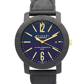 Bulgari-Bvlgari Carbon Gold Watch Leather Men's Blue BB40CL-Other