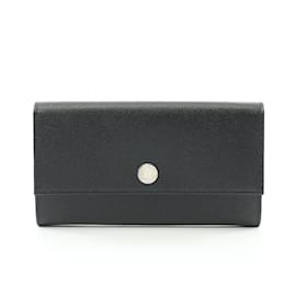Bulgari-Bvlgari Bi-fold Long Wallet in Black Leather-Black