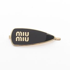 Fermaglio per capelli placcato oro Miu Miu Nero D'oro