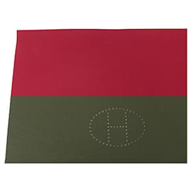 Hermès-HERMES EVELYNE BRIDGE MAT BORDEAUX BURGUNDY FELT BRIDGE MAT CARPET-Dark red