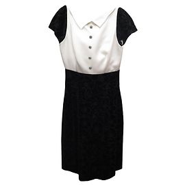 CHANEL KLEID P50206W05568 36 S LOGO CC KNÖPFE SAMT KAMELIA-MUSTER KLEID Andere