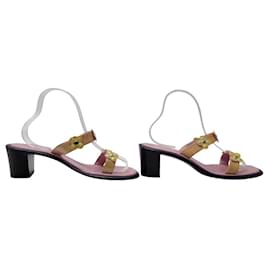 Louis Vuitton-LOUIS VUITTON BLOSSOM HEEL MULES 38.5 PATENT LEATHER PUMPS-Pink