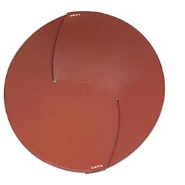 Hermès-VIDE POCHE HERMES PLI H FAUVE CUIR BARENIA SELLIER + BOITE LEATHER EMPTY POCKET-Marron