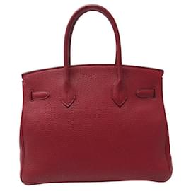 Hermès-SAC A MAIN HERMES BIRKIN 30 DE 2014 EN CUIR TOGO ROUGE & METAL DORE RED HAND BAG-Rouge