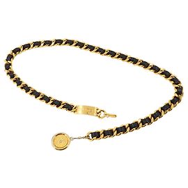 Cinto de Corrente Chanel 31 Rue Cambon Preto Dourado