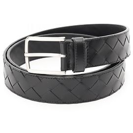 Bottega Veneta Intrecciato Leather Belt Black