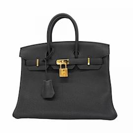 Hermès-Sac Hermès Birkin 25 en cuir Togo noir-Noir