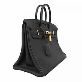 Hermès-Sac Hermès Birkin 25 en cuir Togo noir-Noir