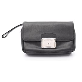 Bulgari-Bvlgari Second Bag Clutch in Black Leather-Black