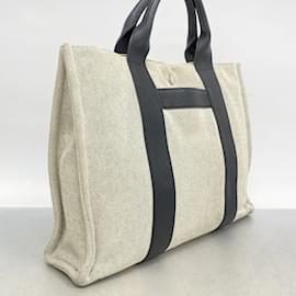 Hermès-Sac Tote Hermes Arne MM Toile H Noir-Noir