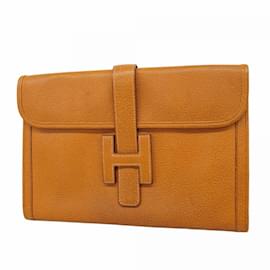 Hermès-Sac à main Hermes Clutch Jige PM Polk Naturel-Autre