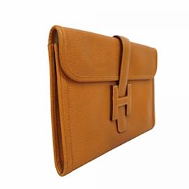Hermès-Sac à main Hermes Clutch Jige PM Polk Naturel-Autre