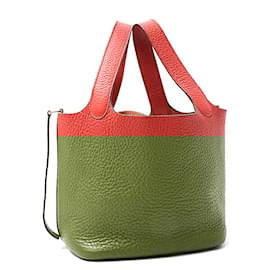 Hermès-Sac à main Hermes Picotin PM 18-Rouge