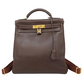 Hermès Mochila Hermes Kelly Ad PM Veau Gulliver Castaño