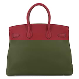 Hermès-Sac à main Hermes Birkin 35 Togo Rouge Grenat-Rouge