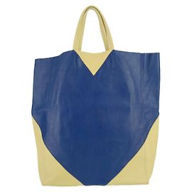 Céline Sac cabas horizontal Celine Bleu Écru Jaune