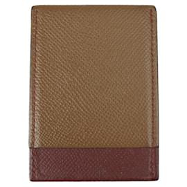 Hermès-Porte-cartes en cuir Epsom marron Hermes-Marron