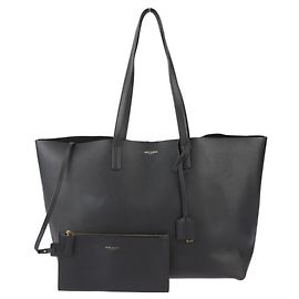Yves Saint Laurent Black Leather Tote Bag Black