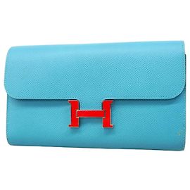 Hermès Hermes Long Wallet Constance Veau Epsom Blue Noir Y Stamp Other