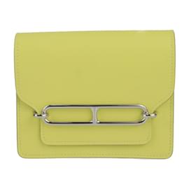 Hermès-Portefeuille bi-fold Hermes Lauris Luli en lime-Doré