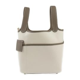 Hermès-Sac à main Hermes Picotin Lock PM-Écru,Taupe