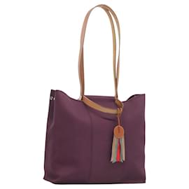 Hermès-HERMES Cabak GM Sac Tote en Toile Violet Argent Auth bs26280-Argenté,Violet