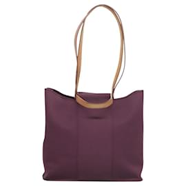 Hermès-HERMES Cabak GM Sac Tote en Toile Violet Argent Auth bs26280-Argenté,Violet