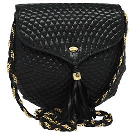 Borsa a spalla BALLY in pelle nera e oro Auth BA2569 Nero D'oro