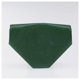 Hermès-Porte-monnaie en cuir HERMES Revan Cattle Vert Auth bs26306-Vert