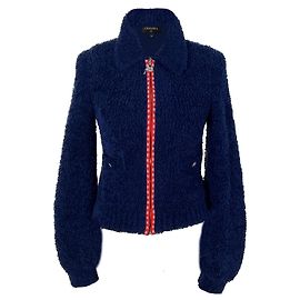 Chanel CC Apres Ski Teddy Bomber Jacket 34 FR Navy blue