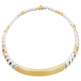 Collar Chaumet, 'Gourmette', oro amarillo, plata. Otro