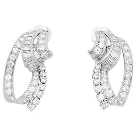 Autre Marque Boucles d'oreilles or blanc, diamants. Autre