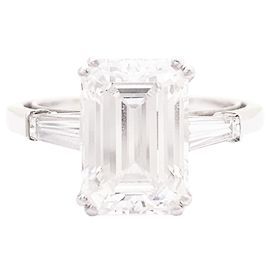 Solitärring von Van Cleef & Arpels, Diamant im Smaragdschliff 4,01 ct. Andere
