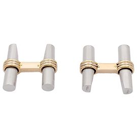Boutons de manchette Van Cleef & Arpels en or jaune et acier. Autre