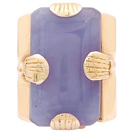 Autre Marque Rose gold 'Tank' ring, lavender jade. Other