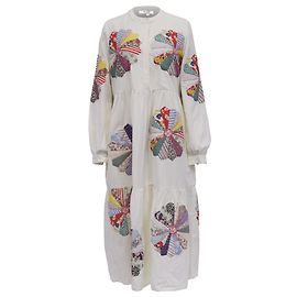 Vestido midi patchwork Paloma da Sea New York em algodão multicolorido Multicor