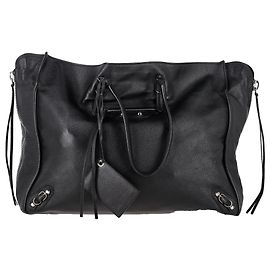 Balenciaga Large Papier A4 Zip Around Tote Bag in Black Leather Black