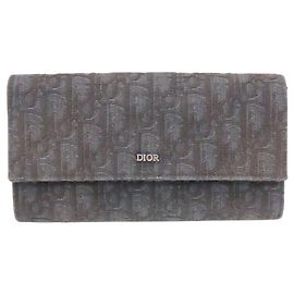 Dior Long Wrap Wallet Jacquard Long Wallet Black